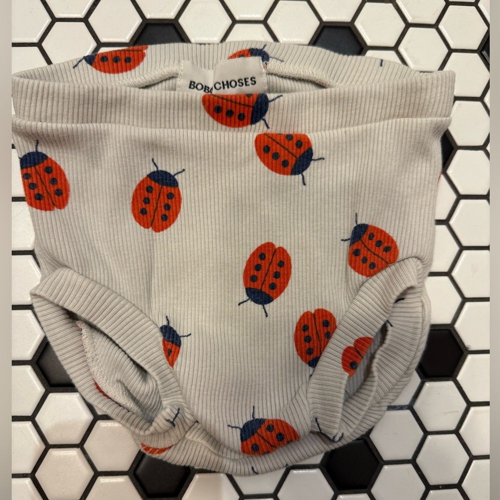 Bobo Choses Cream and Red Ladybug Bloomer